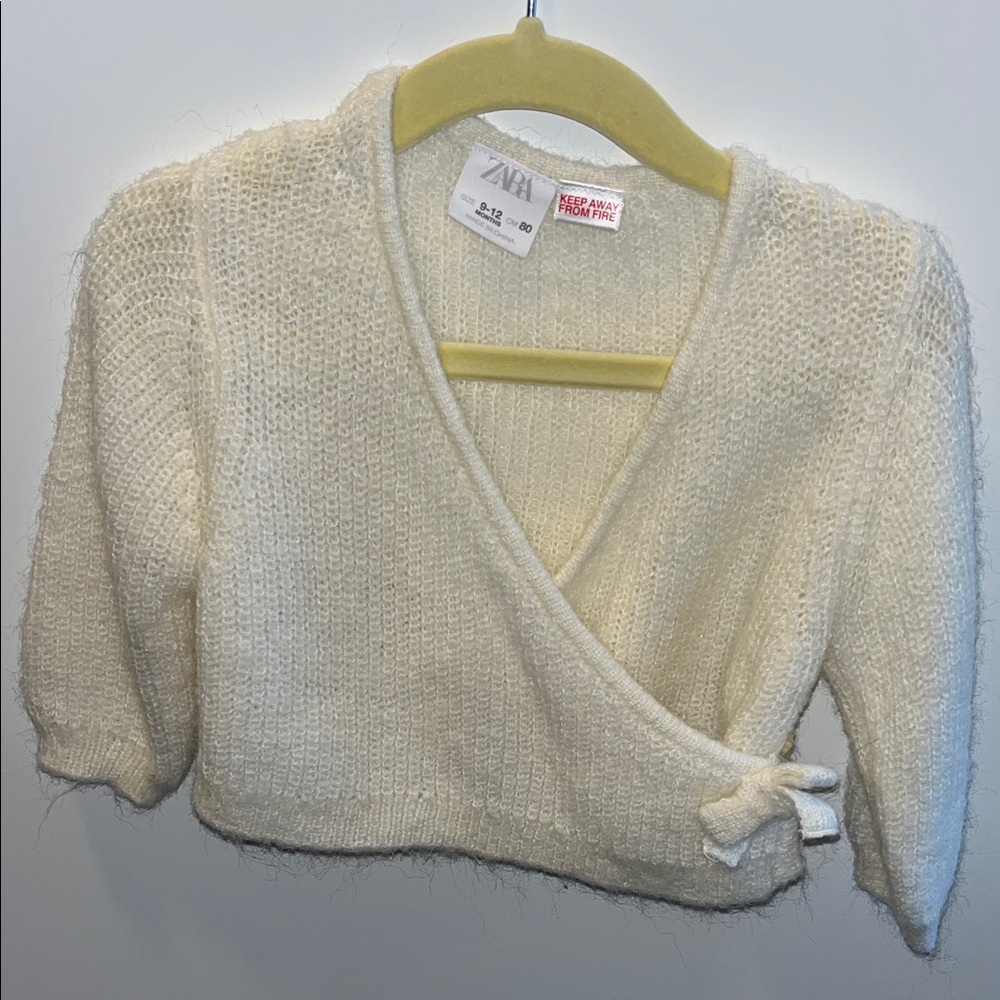Zara Kids Cream Wrap Sweater